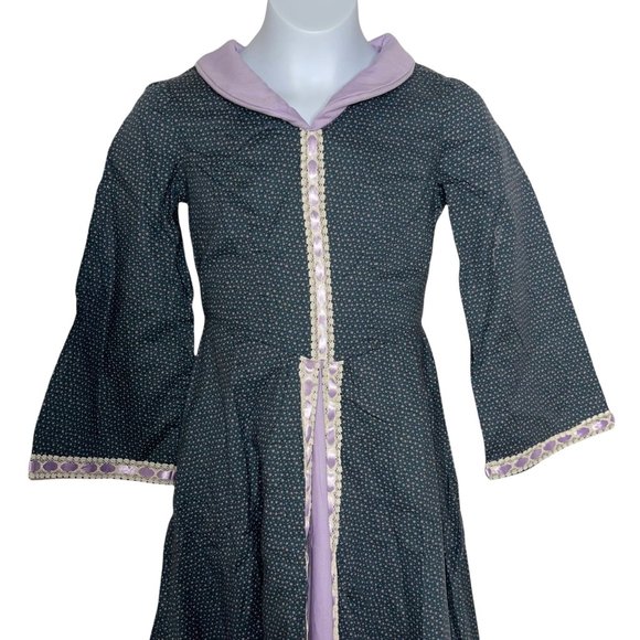 Handmade Vintage 1980's Prairie Style Floral Collared Maxi Dress Girl's 8 - Picture 2 of 10